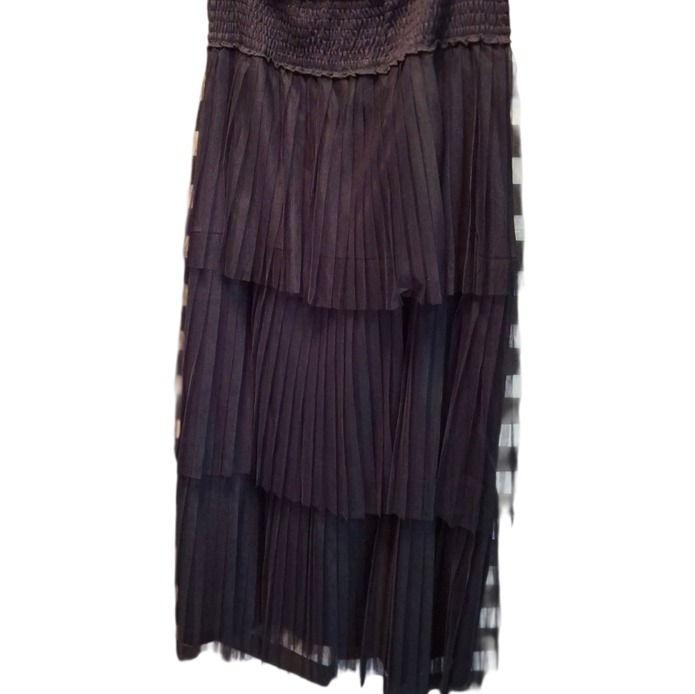 Favlux Ruffled 3-Tier Tulle Midi Black Skirt Women Size Medium - Picture 9 of 14